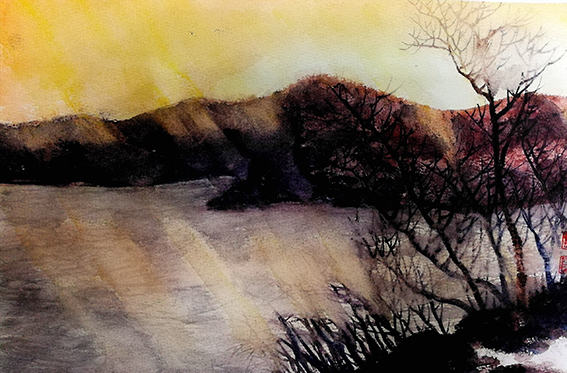 《故道斜阳》规格：32x28cm.jpg
