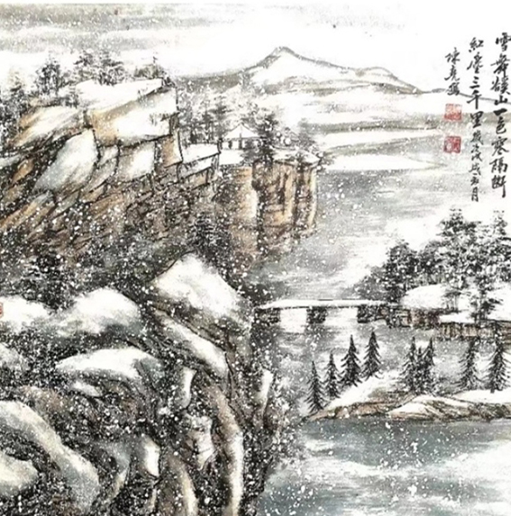 《雪舞溪山》规格：98x98㎝.jpg