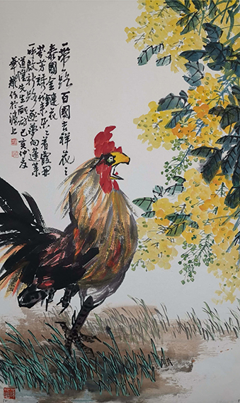 杨华耀作品 《一带一路百国吉祥花之泰国金链花》.jpg
