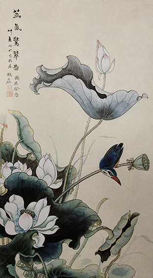 赵磊作品 《菡氤惊翠》规格：137cmx68cm.jpg