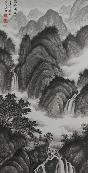 《高山鸣泉》规格：138cmx69cm.JPG