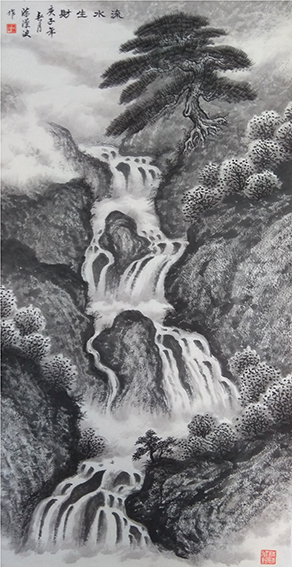 《流水生财》 (2)规格：138X69cm.jpg