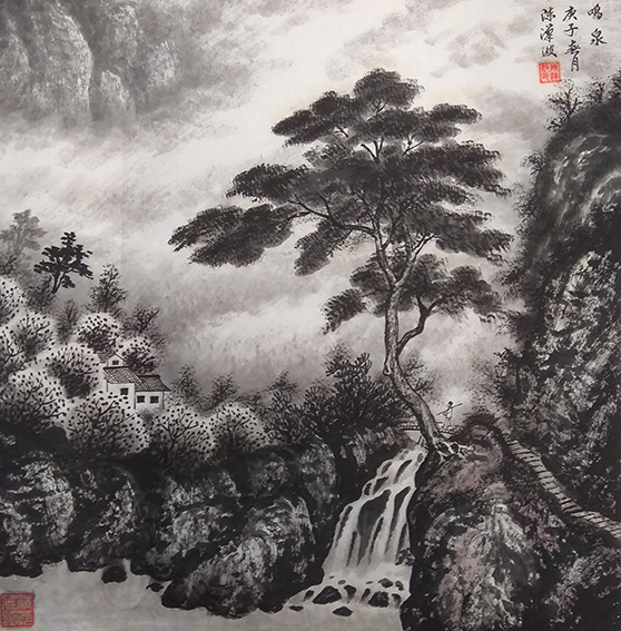 《鸣泉》规格：69X69cm.jpg