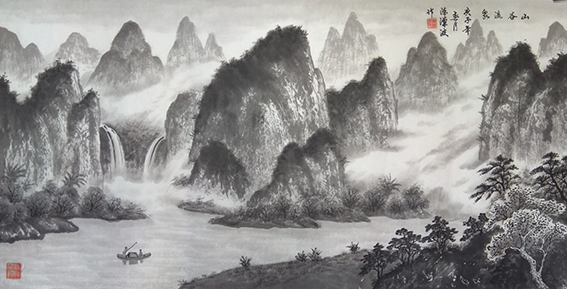 《山谷流泉》规格：138X69cm.jpg