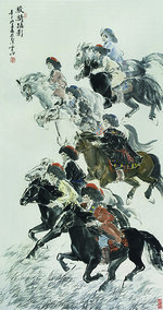 徐震时作品7《骏骑蹑影》  2001年  194cm×104cm.jpg