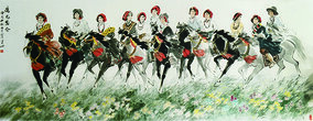 徐震时作品18《康巴盛会》145cm×380cm 2013年.jpg
