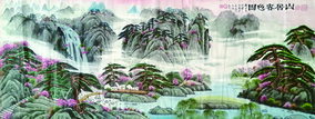 周乃山作品《山居春色图》规格：180cmX78cm.jpg