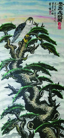 周乃山作品《登高远眺图》规格：138cmX70cm.jpg
