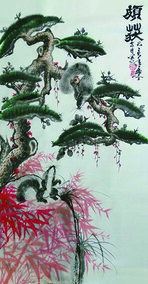 周乃山作品《颇获》规格：138cmX70cm.jpg