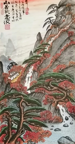 周乃山作品《山居秋意浓》规格：99cmX53cm.jpg