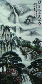 周乃山作品《疑是银河落九天》规格：138cmX70cm.jpg