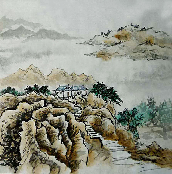 吴佩霖国画作品 《山水画局部二》.jpg