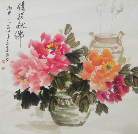 王立生作品16《借花献佛》.jpg