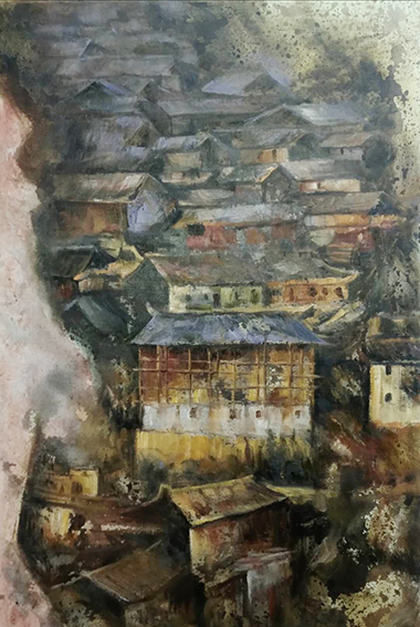 智超作品1《寨秋》80X120cm  油画 2019年创作.jpg