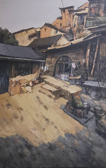智超作品3《深庭》80X120cm 油画 2019年 在山西盂县大汖古村落写生记.jpg