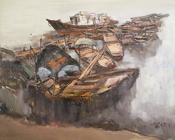 智超作品9《渔家湾》80X100cm 油画 2019年 茂名博贺港写生记.jpg