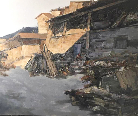 智超作品15《深山宅院》80X100cm 油画 2019年 在山西大汖古村写生记.jpg