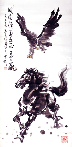 5潘国刚作品 《战疫情万众一心 马上赢》.jpg