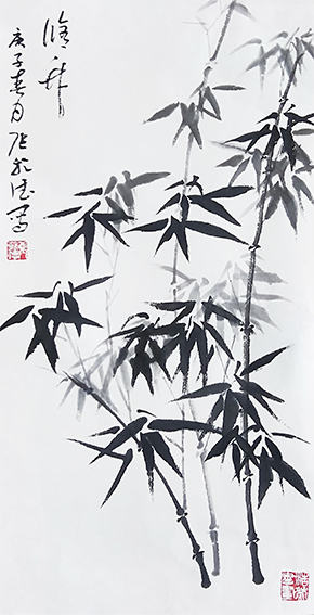 张乾德作品《修竹 》 规格：69cmx34cm.jpg