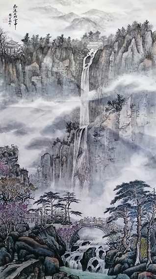 顾芸敏作品5《飞流落雲中》尺寸：100X50cm.jpg