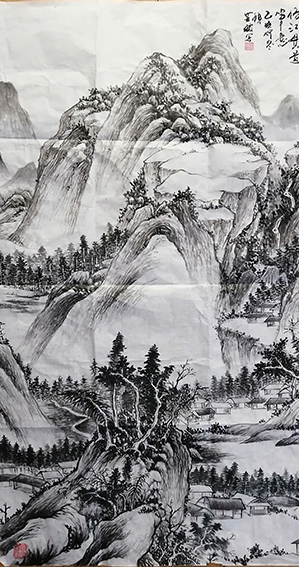 顾芸敏作品7《仿江贯道筆意》尺寸：100X50cm 己亥年.jpg
