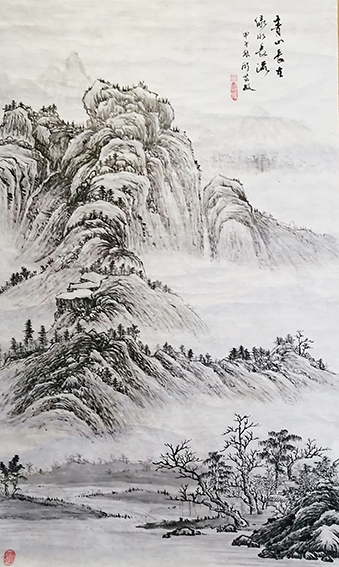顾芸敏作品11《青山长春 绿水长流》尺寸：138X68cm 甲午年.jpg