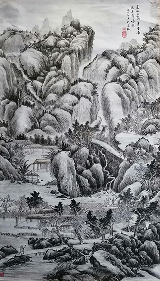 顾芸敏作品12《秋山草堂 仿王翚图》尺寸：138X68cm 甲午年.jpg