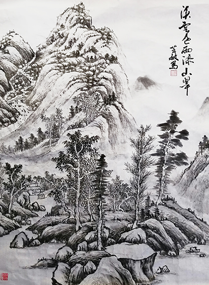 顾芸敏作品17《溪雲春雨添山翠》尺寸：70X45cm.jpg
