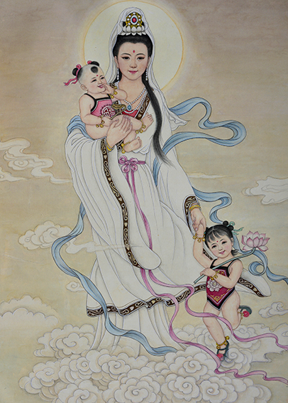 肖耀彩作品12《观音送子》108X78cm    2017 年.JPG