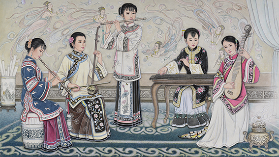 肖耀彩作品17《东方乐韵》160 X 90cm  2015年.JPG