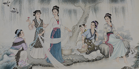 肖耀彩作品18《西施故里》136X67cm 1981年.JPG