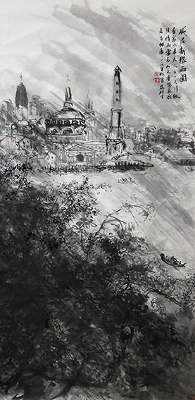 梁桂才作品 《威尼斯骤雨图》.jpg