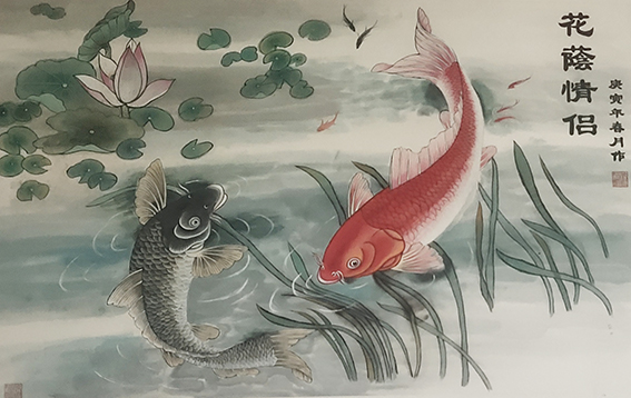 徐根有国画作品《花荫情侣》.jpg