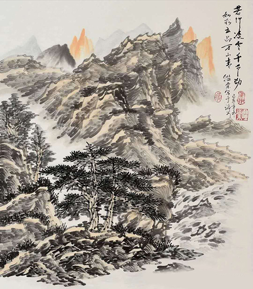 冯鉴棠作品18《若竹凌寒千节功  如松立品万山青》.jpg