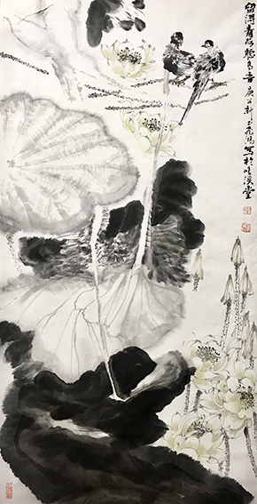 许飞鸿作品3《留得清荷听鸟音》.jpg