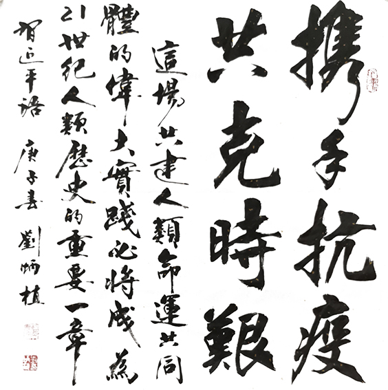 刘炳植作品 《携手抗疫》 规格：69cmx69cm.JPG