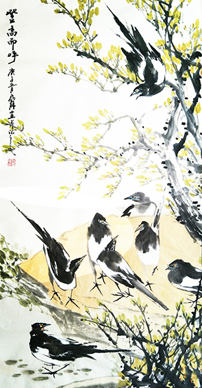 钱飞龙作品2《登高而呼》2020年 68X138cm.jpg