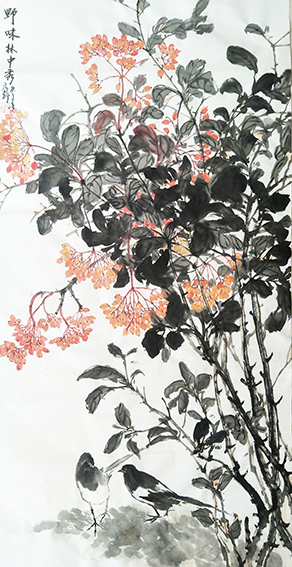 钱飞龙作品5《野味林中秀》2020年 68X138cm.jpg