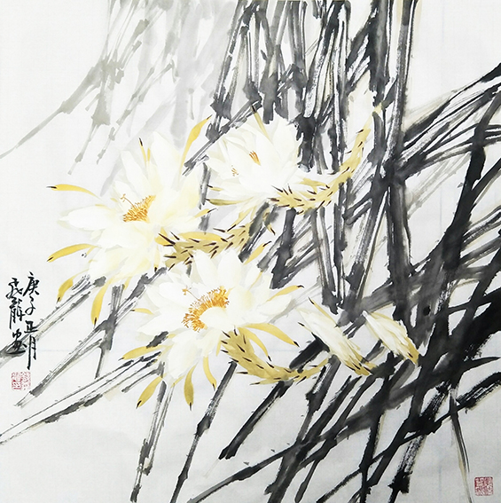 钱飞龙作品6《绽放》2020年 68X68cm.jpg