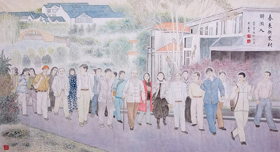 李豪作品《春来新农村醉游人》.JPG