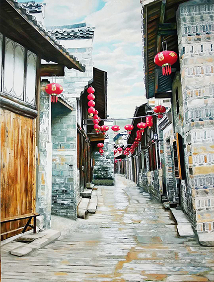 刘洪义作品2 油画《古街系列一》75X100cm.jpg