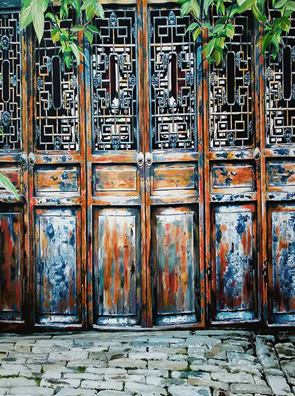 刘洪义作品3 油画《古宅门》75X100cm.jpg