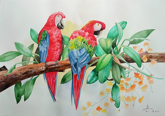 刘洪义作品18 水彩《莺歌》.jpg