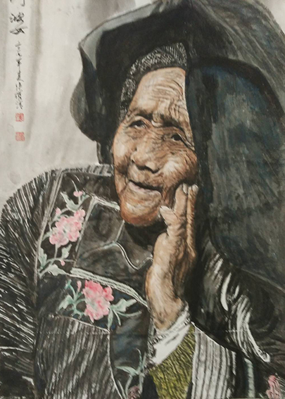 侯跃清作品1《阿婆》70x110cm 2018年.jpg