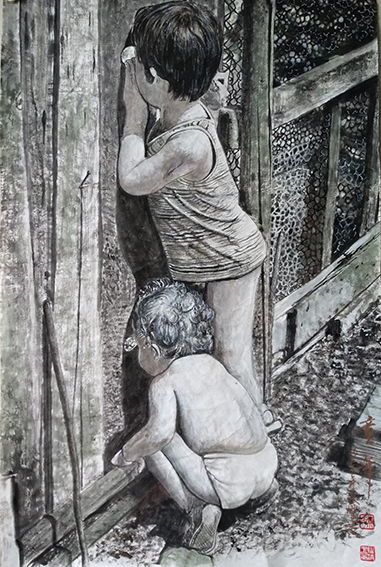 侯跃清作品2《童年》70x110cm 2018年.jpg
