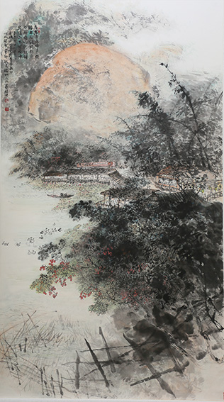 梁桂才作品《火炉山下》规格：196cmX98cm.jpg
