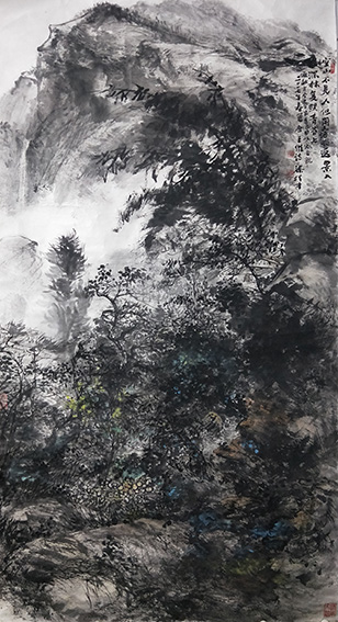 梁桂才作品《空山不见人》规格：196cmX98cm.jpg