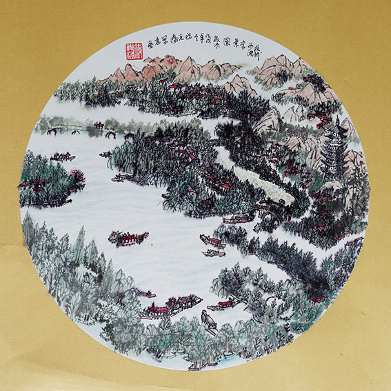 祝光鸿作品《杭州西湖半景图》.JPG