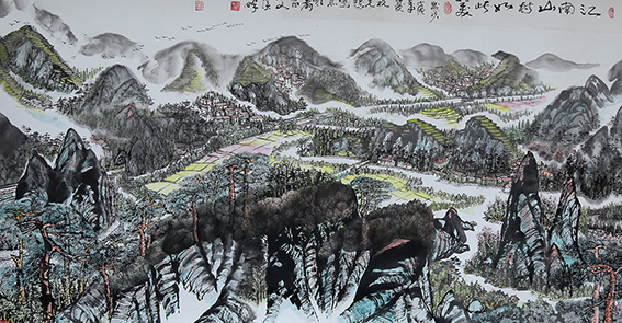 祝光鸿作品《江南山村如此美》.JPG