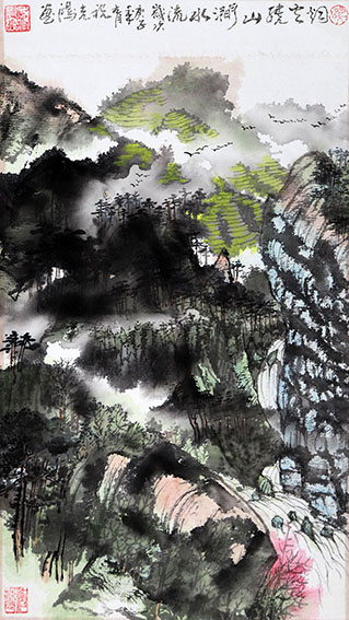 祝光鸿作品《烟云骁山涧山美》.JPG